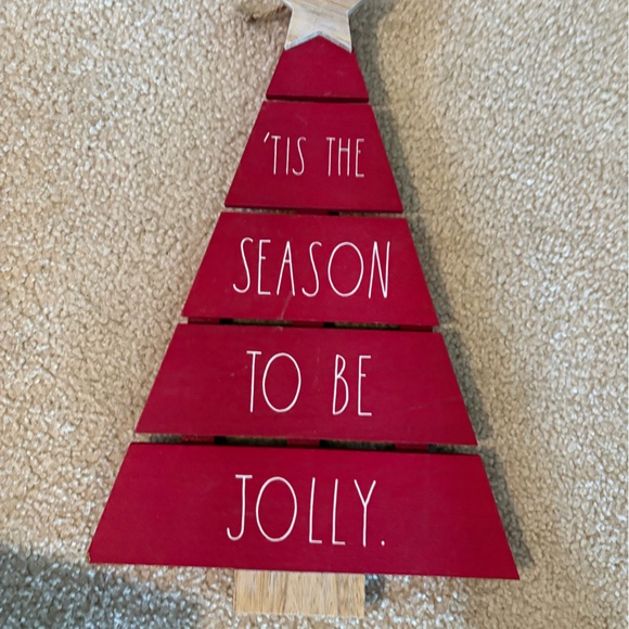 Rae Dunn Festive Red Wooden Christmas Tree Decor - Picture 1 of 1